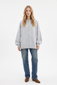 Felpa Mia bomber oversize con cappuccio in candy cotton