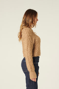 Pull cropped Violet in maglia bouclè