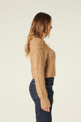 Pull cropped Violet in maglia bouclè