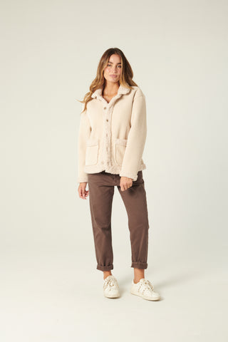 Giacca Kelly in velluto con teddy in tono