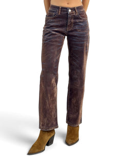 Jeans Tina regular fit in denim floccato