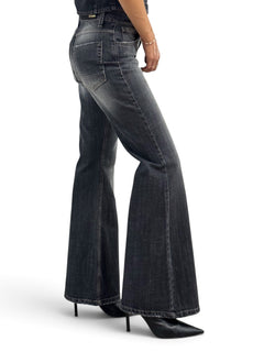 Claire-S Flared Bootcut Jeans in Black Denim
