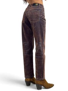 Jeans Tina regular fit in denim floccato