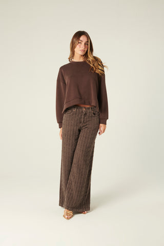 Pantaloni Alisha in drill laserato