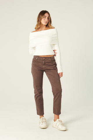 Pantaloni Ava slim regular in drill