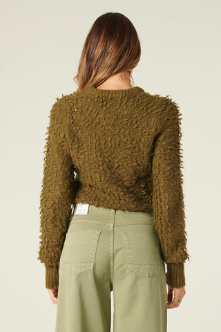 Pull cropped Violet in maglia bouclè