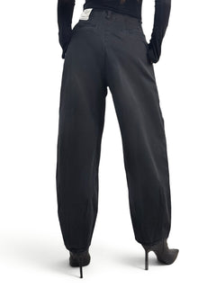 Judo barrel trousers in gabardine with fringed bustier
