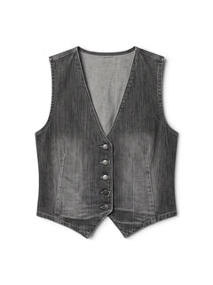 Gilet Jen-S in denim nero