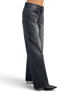 Cherry-S barrel jeans in black denim