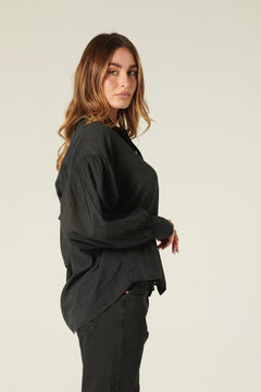Camicia Yanira in mussola con manica a sbuffo