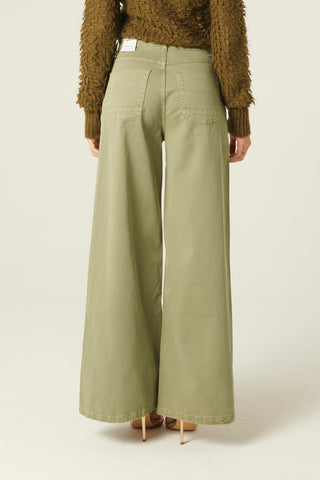 Pantaloni Becca wide leg in drill
