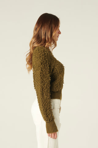 Pull cropped Violet in maglia bouclè