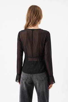 Camicia Yael in misto lyocell con rouches sul davanti