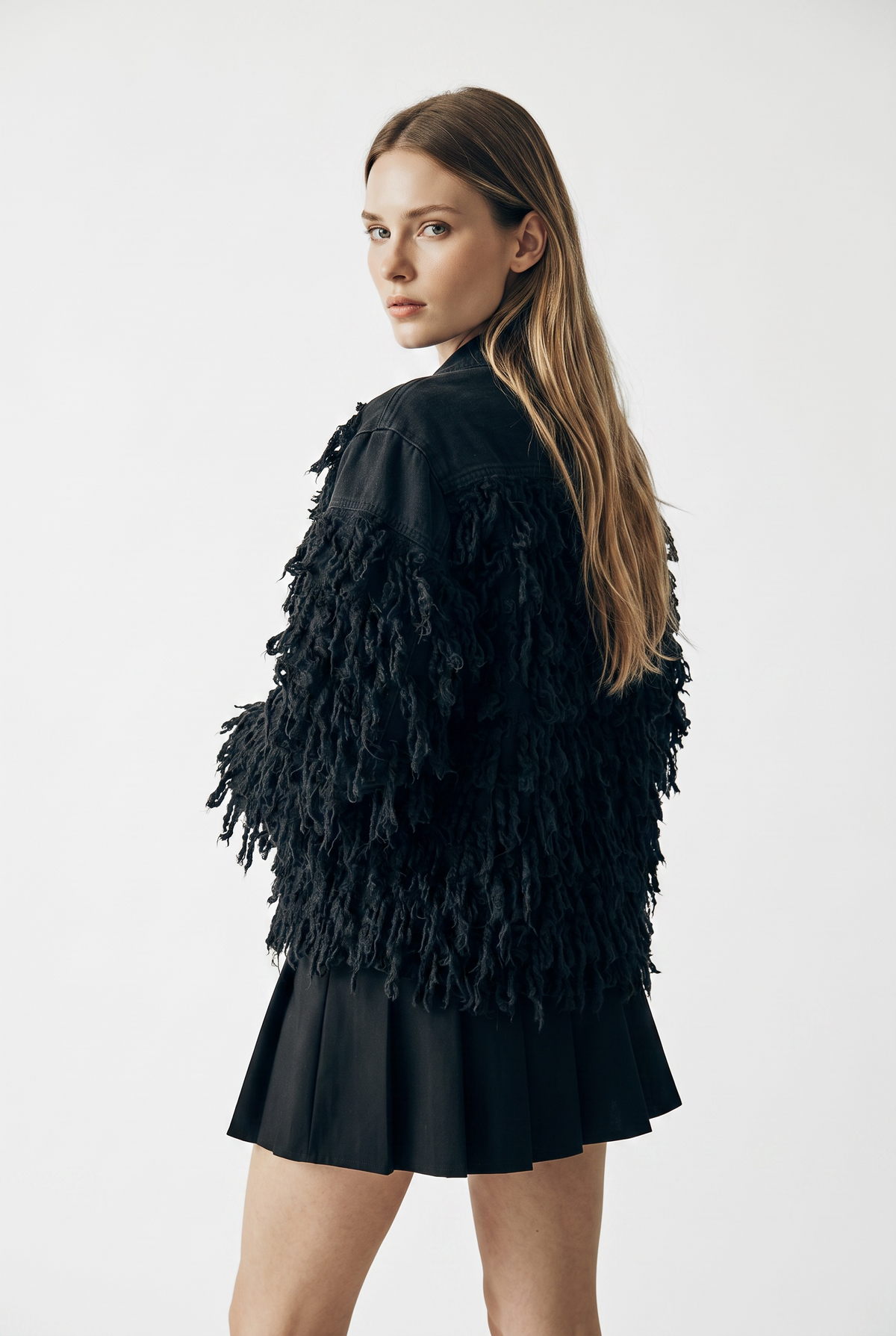 Jordan bomber in fur-like drill