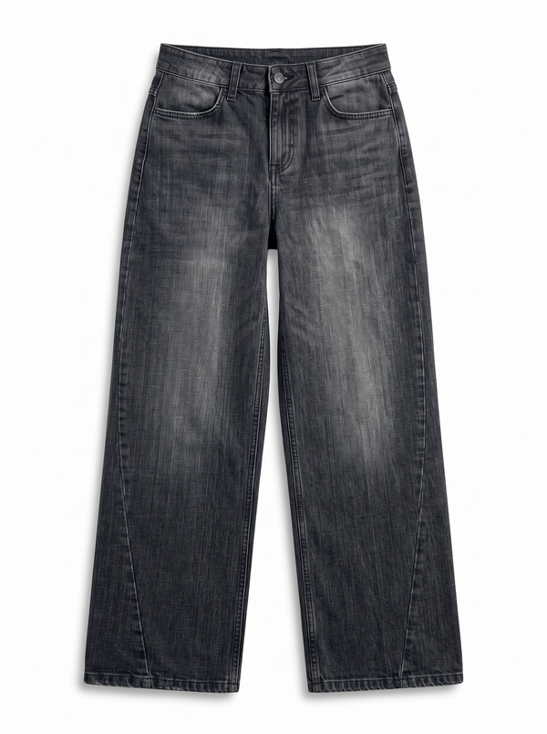 Cherry-S barrel jeans in black denim