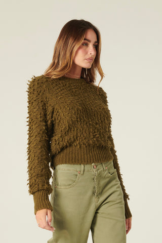 Pull cropped Violet in maglia bouclè