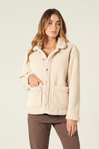 Giacca Kelly in velluto con teddy in tono