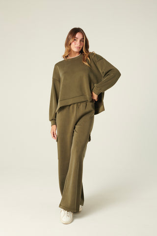 Pantaloni Wax cargo in felpa misto viscosa