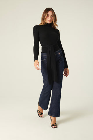 Jeans Aurora a trombetta in denim comfort