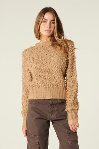 Pull cropped Violet in maglia bouclè