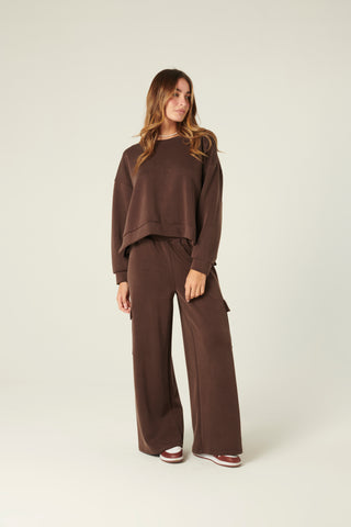 Pantaloni Wax cargo in felpa misto viscosa