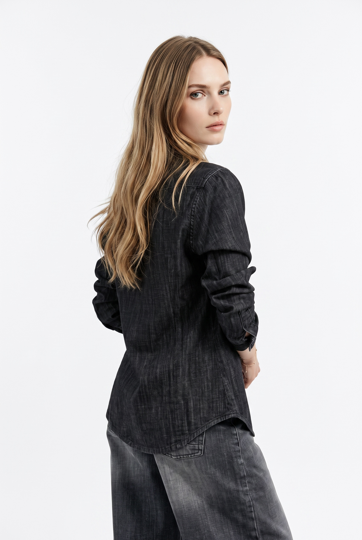 Paris-S black chambray shirt