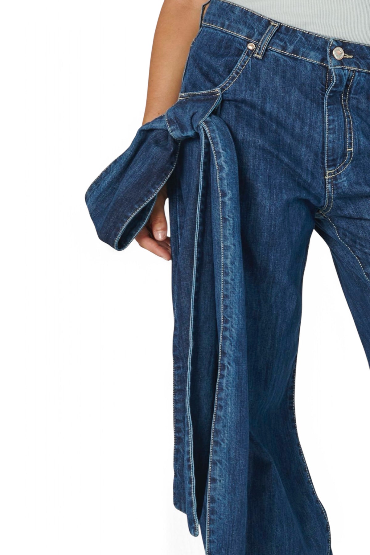 Jeans ALAIA con fiocco laterale