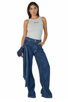 Jeans ALAIA con fiocco laterale