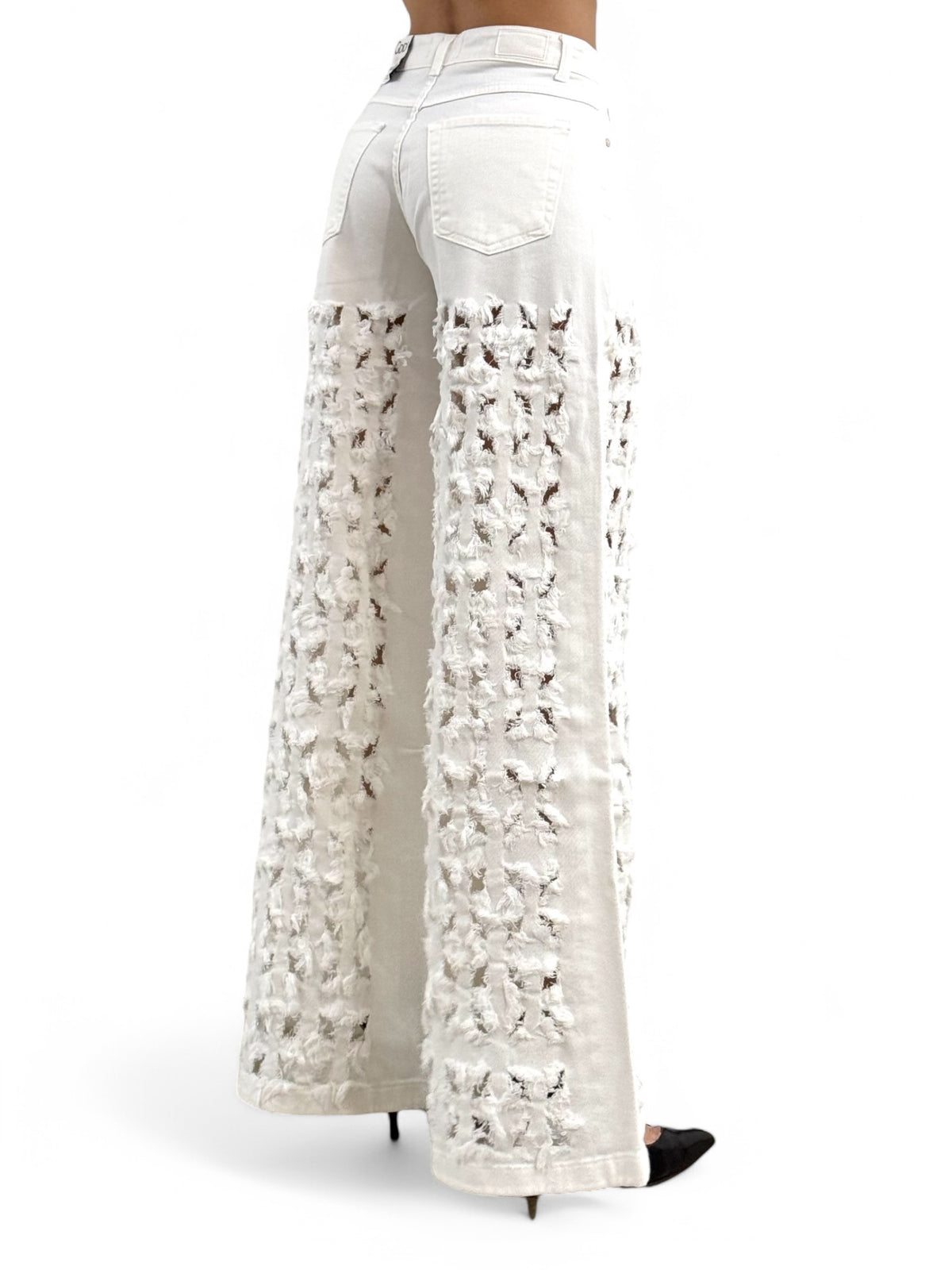 Pantaloni ALISHA fringe in drill