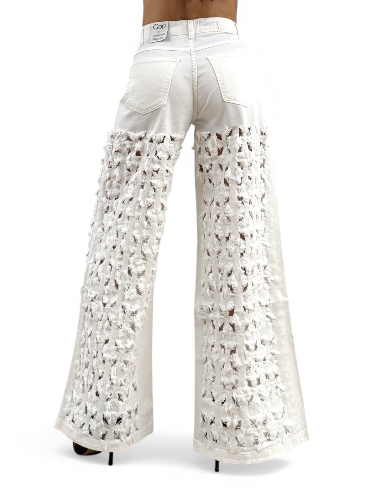 Pantaloni ALISHA fringe in drill