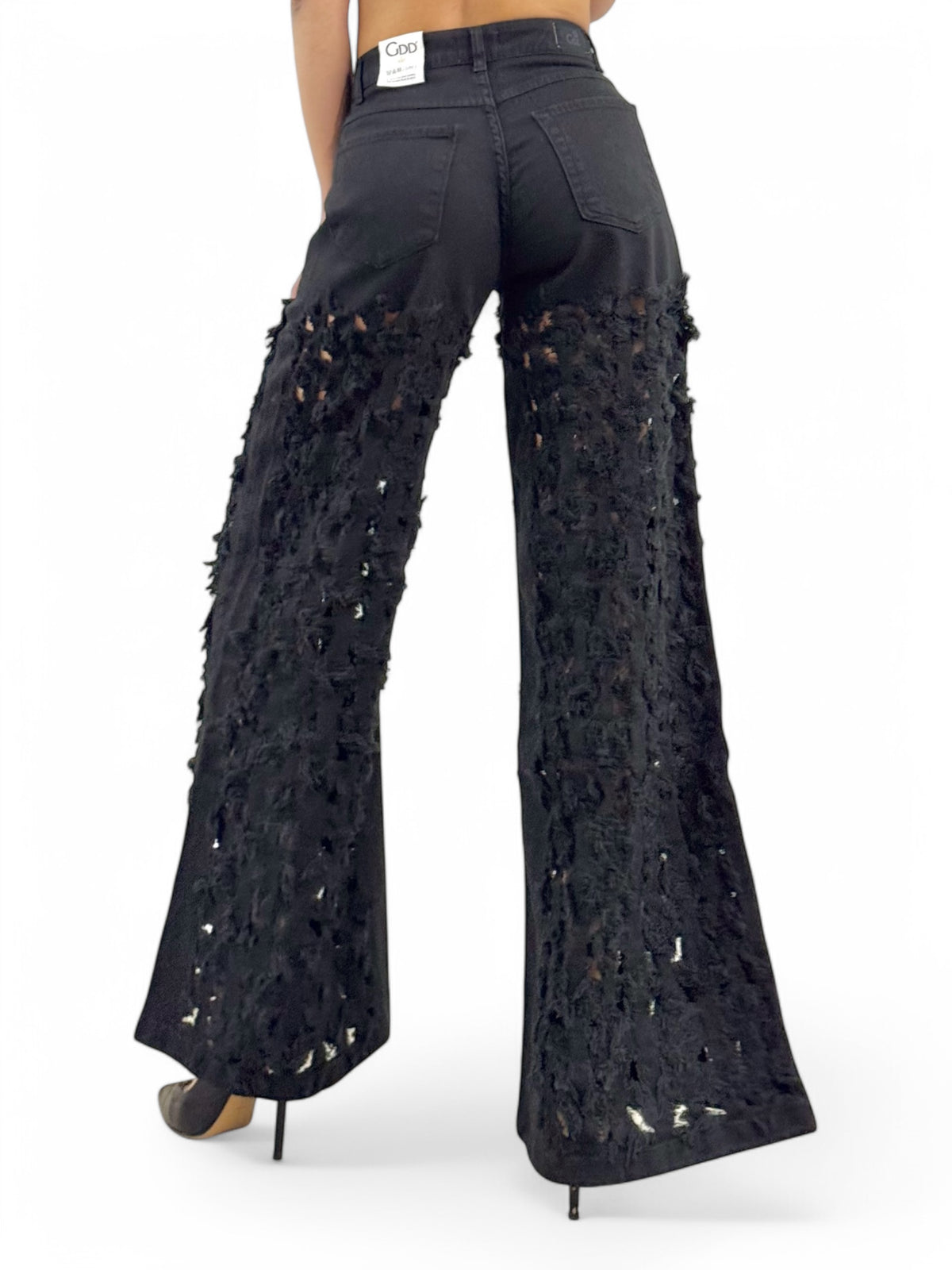 Pantaloni ALISHA fringe in drill