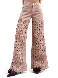 Pantaloni ALISHA fringe in drill