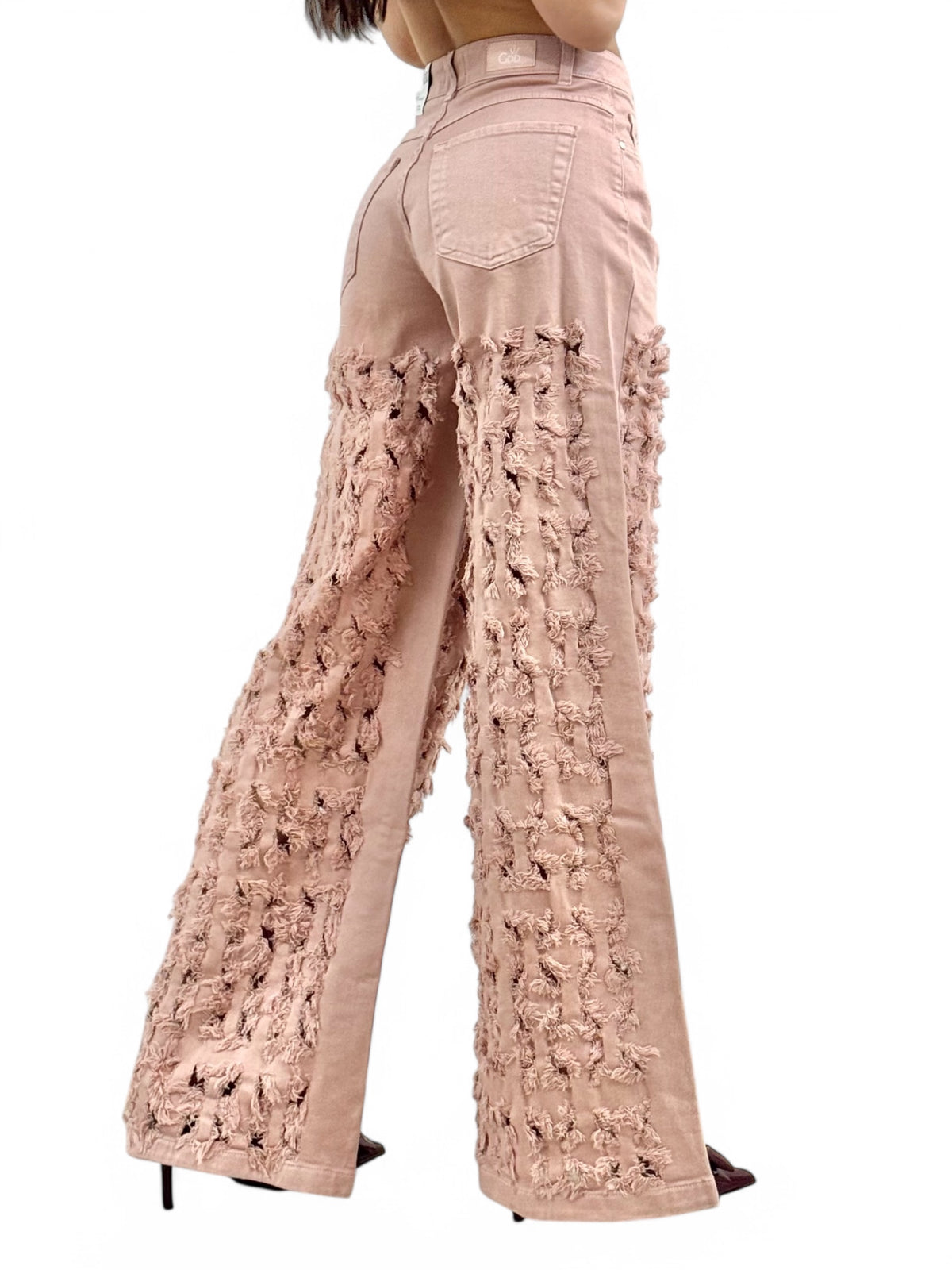 Pantaloni ALISHA fringe in drill