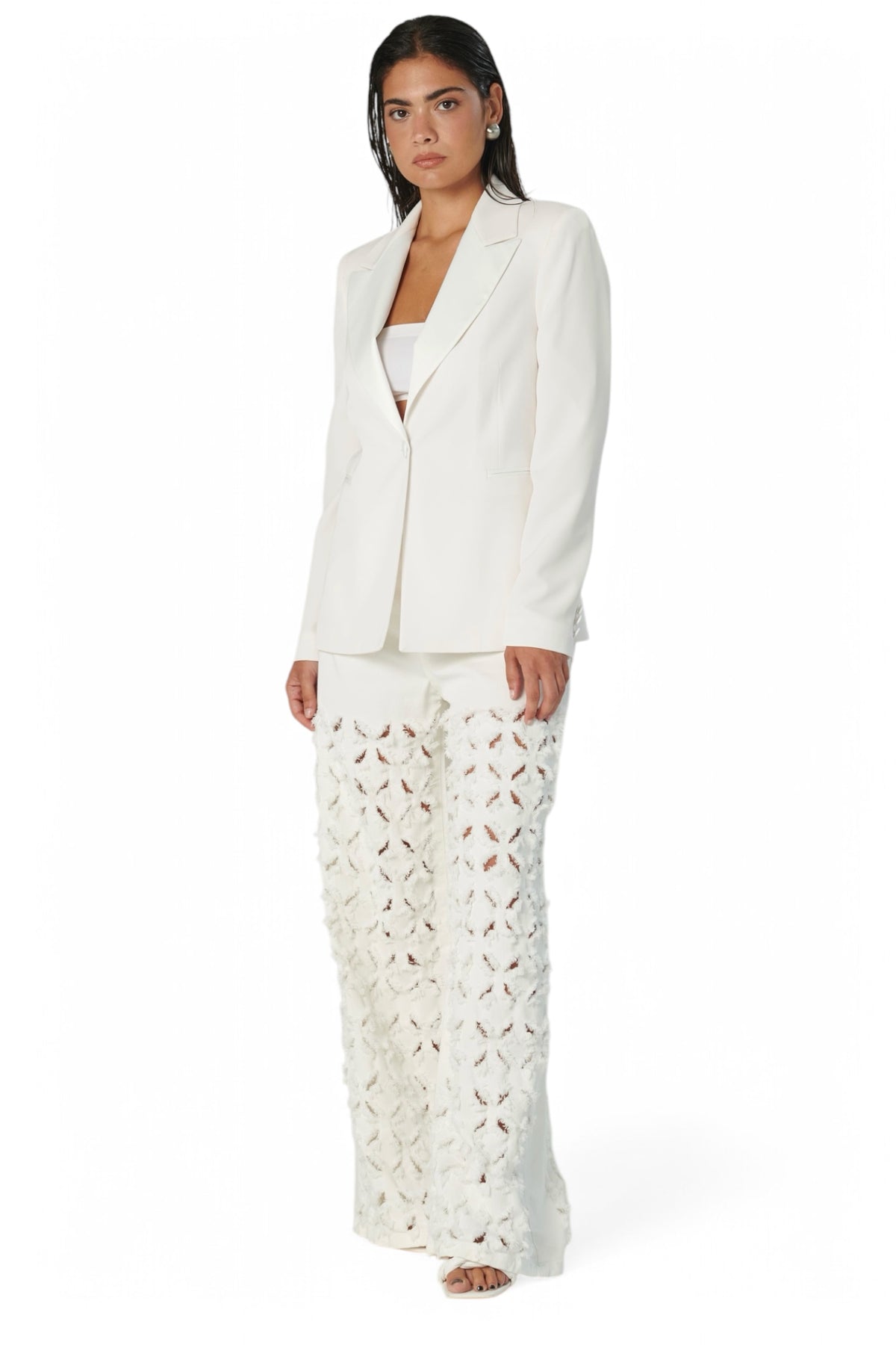 Pantaloni ALISHA fringe in drill