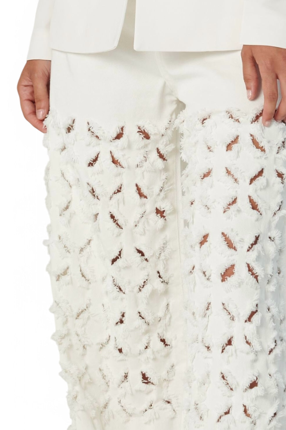 Pantaloni ALISHA fringe in drill