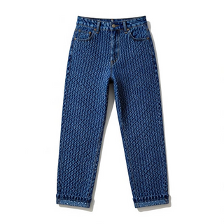 Jeans Arya boyfriend relaxed - vista frontale denim laserato 100% cotone
