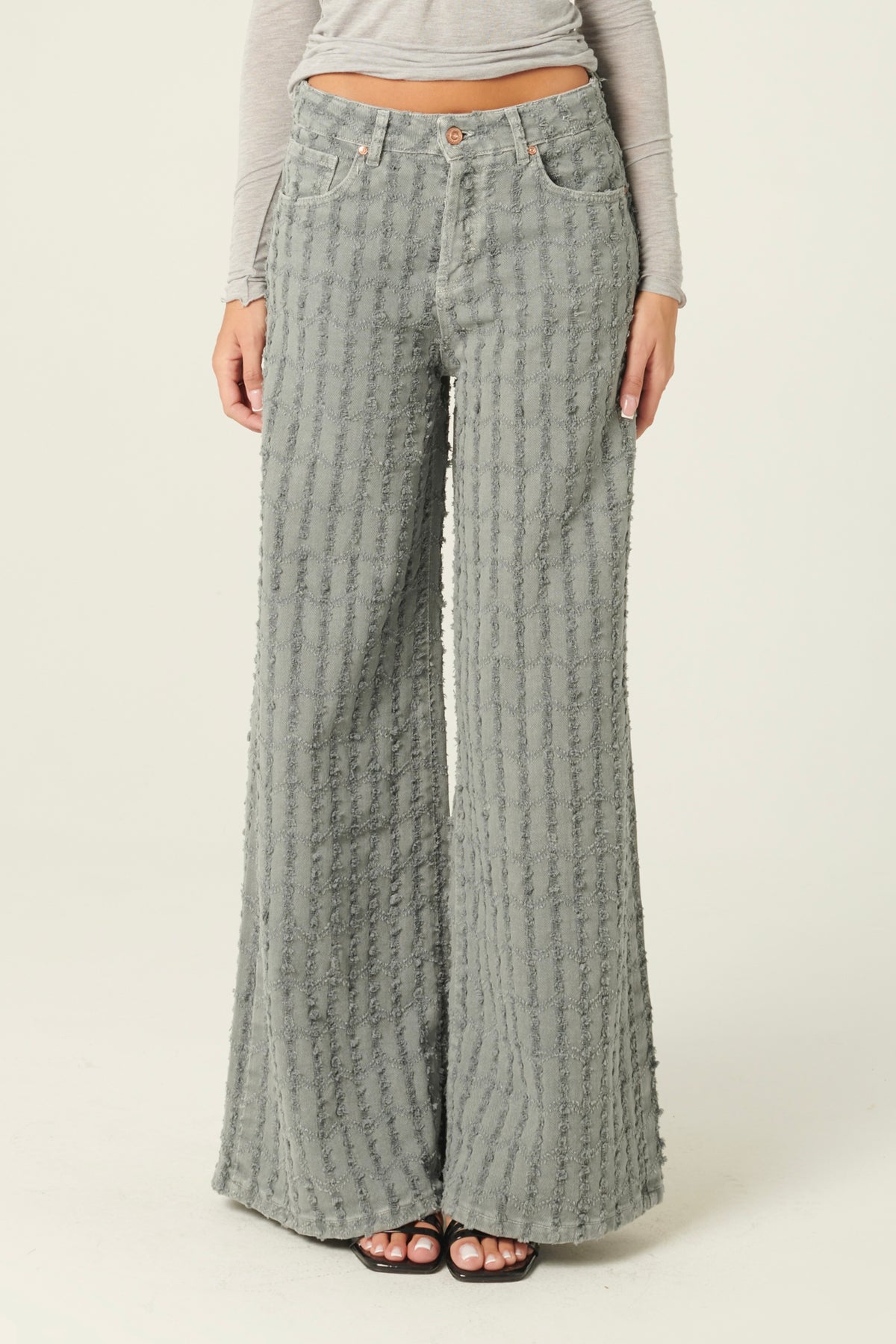 Pantaloni Alisha in drill laserato