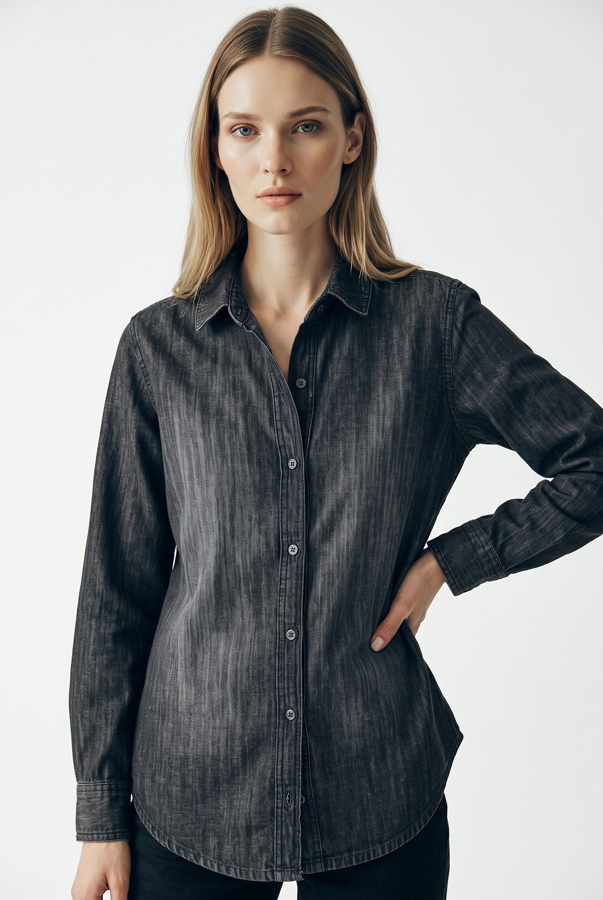 Paris-S black chambray shirt