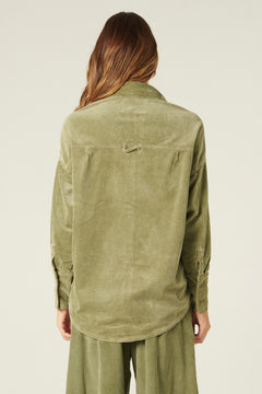 Peach velvet and modal blend shirt