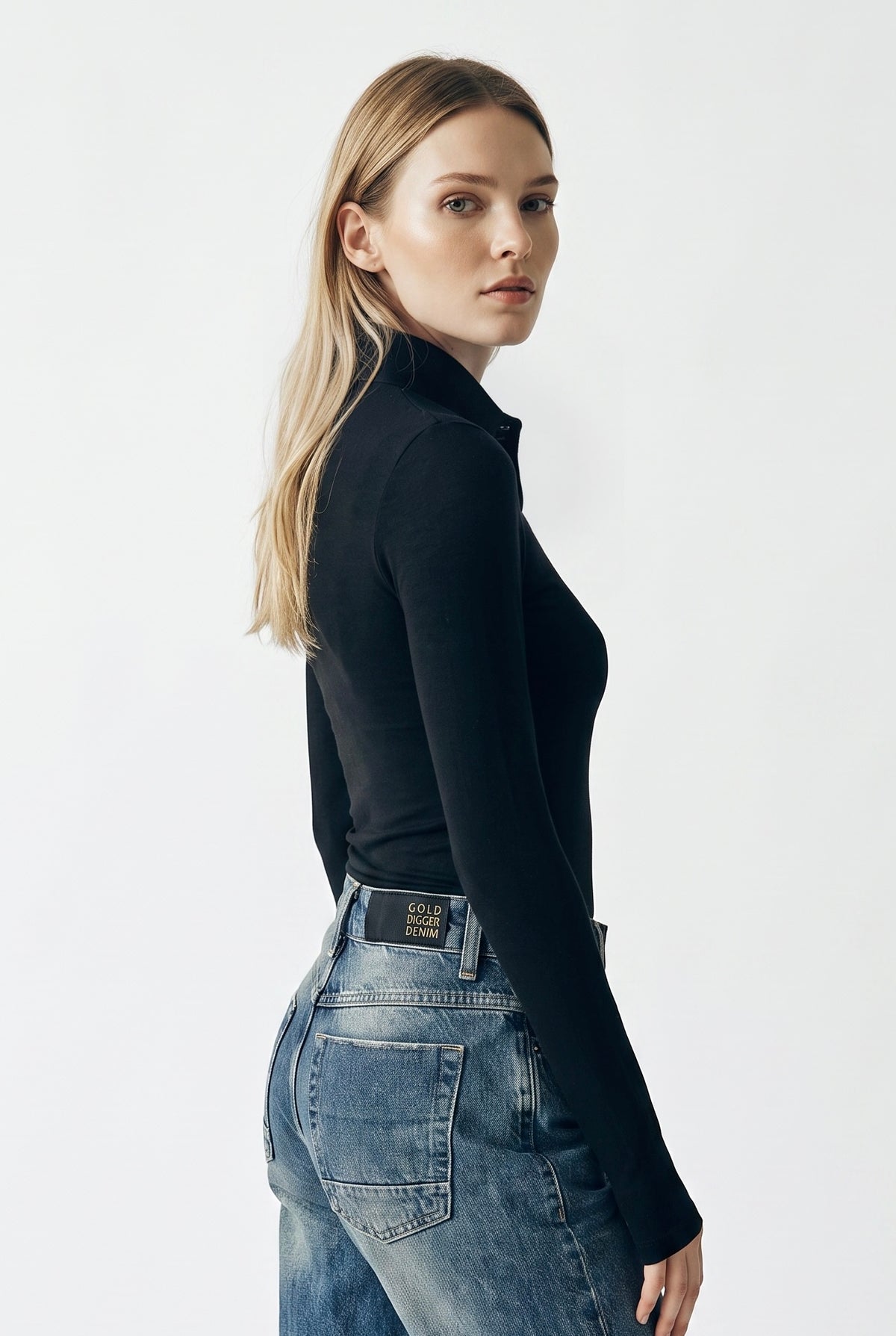 Iole long-sleeved polo neck cashmere blend jumper