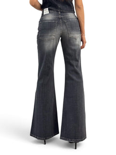 Claire-S Flared Bootcut Jeans in Black Denim