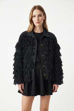 Jordan bomber in fur-like drill
