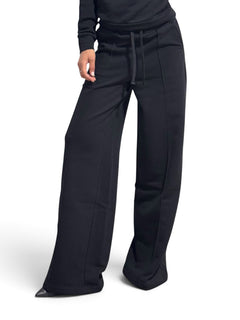 Pantaloni Ivy straight leg in felpa con nervina