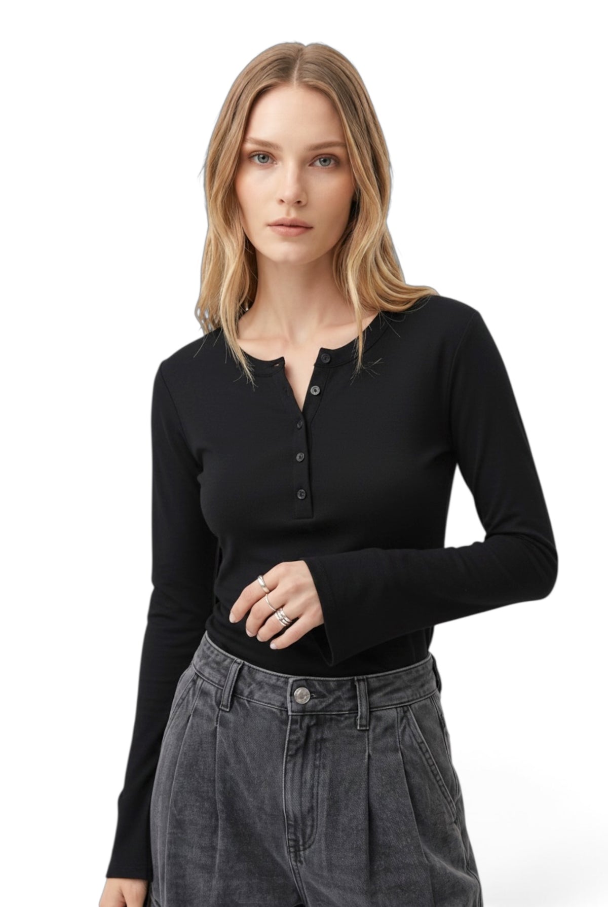 Maglia Dance body con collo serafino in misto cashmere
