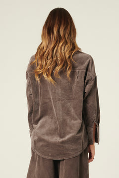 Peach velvet and modal blend shirt