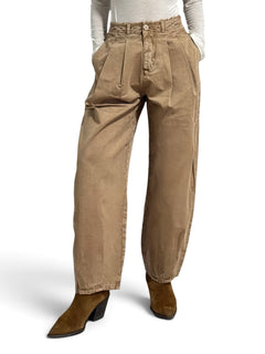 Judo barrel trousers in gabardine with fringed bustier