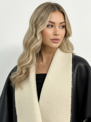 Mantella montone Tracy con teddy a contrasto