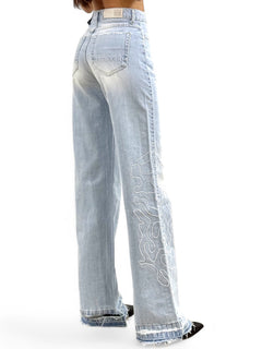 Jeans straight CORA con ricamo