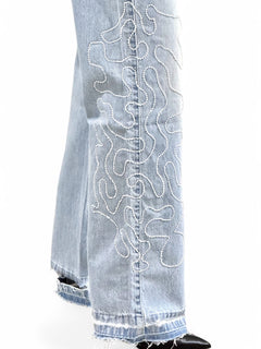 Jeans straight CORA con ricamo