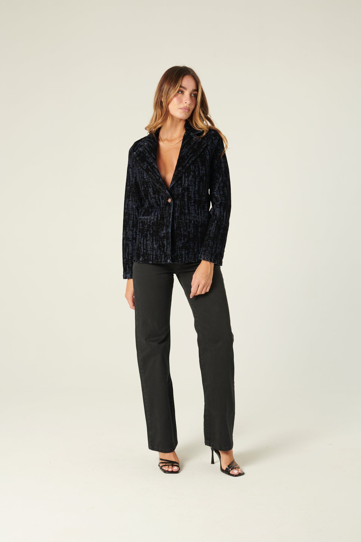 Giacca Lily in denim floccato